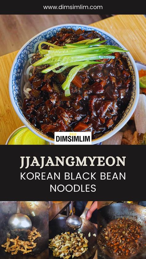 Experience authentic Korean black bean noodles with this Jjajangmyeon recipe. Savory chunjang sauce meets tender pork and fresh vegetables. Jjajangmyeon Korean, Black Bean Noodles, Bean Noodles, Bean Sauce, Wheat Noodles, Fusion Dishes, Black Bean Sauce, Black Bean, Fresh Vegetables