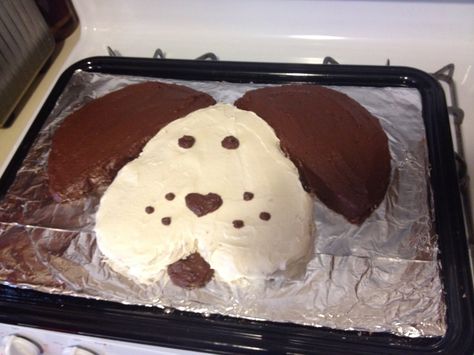 Dog Shaped Birthday Cake, Dog Cakes For Kids, Dog Shaped Cake, Diy Dog Cake, Shaped Birthday Cake, Upside Down Heart, Puppy Birthday Cakes, 10 Birthday Cake, Puppy Cake