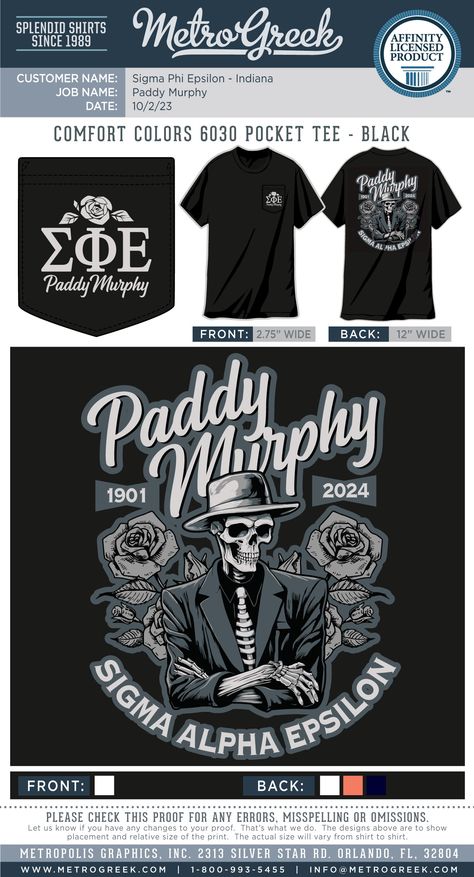 Paddy Murphy Shirt | SAE Shirt | Sigma Alpha Epsilon | Metro Greek | Fraternity Shirts | Skeleton | Ganagster | #SAE #paddymurphy #metrogreek #fraternity Paddy Murphy, Sigma Phi Epsilon, Sigma Alpha Epsilon, Sigma Alpha, Fraternity Shirts, Fraternity, Pocket Tee, Black Tee, Comfort Colors