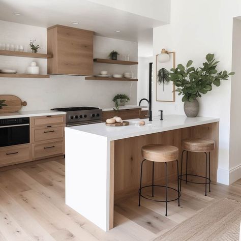 Kitchen Peninsula, Desain Pantry, Condo Kitchen, Minimalist Kitchen Design, Farmhouse Vintage, Kitchen Farmhouse, House Design Kitchen, Kitchen Inspiration Design, Apartment Kitchen