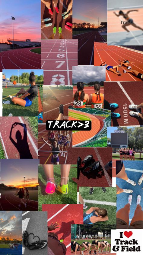 Track N Field Aesthetic, Track Field Photography, Wallpaper Backgrounds Sports, Track Collage, Aesthetic Track Pictures, Track Meet Aesthetic, Track Wallpaper Aesthetic, Track Athlete Aesthetic, Cross Country Media Day Poses