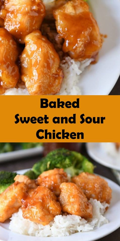 Easily the most popular recipe on my blog, this baked sweet and sour chicken is a miracle of a dish. Baked, not fried, it has been a family favorite for over a decade! Baked Sweet And Sour Chicken, Pollo Teriyaki, Sweet And Sour Chicken, Sweet N Sour Chicken, Food Substitutions, God Mat, Yummy Chicken Recipes, Meal Recipes, Family Meal