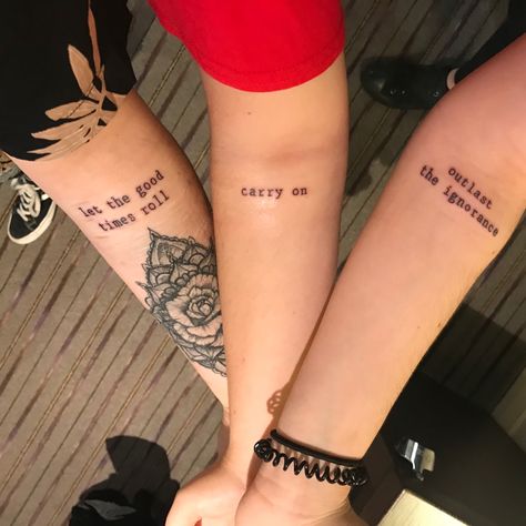 Carry On Tattoo, Tattoos With Friends, 5sos Tattoo, Tattoo Writing, Barbed Wire Tattoos, Tattoos Matching, Supernatural Tattoo, On Tattoo, Tattoo Minimal