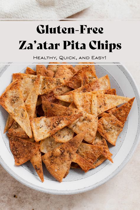 Homemade Gluten-Free Pita Chips - learn how to make crunchy pita chips from pita bread! It's easier than you might think! You only need three ingredients and a hot oven! Less than 30 minutes to make. These pita chips are the perfect appetizer served with hummus or a great snack eaten on their own! Add different spices and make them your own, the possibilities are endless! #pitachips #homemadepitachips #glutenfreepita Vegan Pita Bread Recipe, Gluten Free Pita Chips, Pita Chips Recipe, Beet Hummus Recipe, Gluten Free Pita, Homemade Pita Chips, Pita Bread Recipe, Gluten Free Brands, Beet Hummus