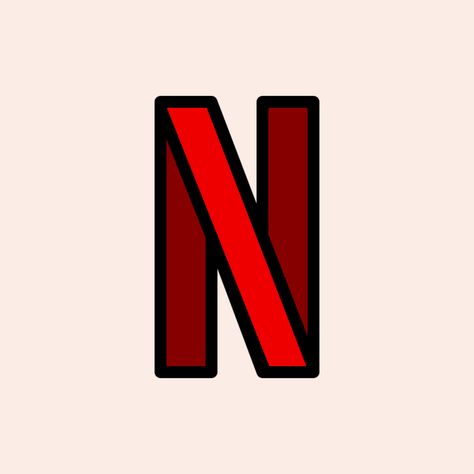 Netflix Drawing Logo, Netflix Drawing, Netflix App Icon, Netflix Logo, Icona Ios, App Icon Aesthetic, App Logos, Netflix App, Aesthetic Logo