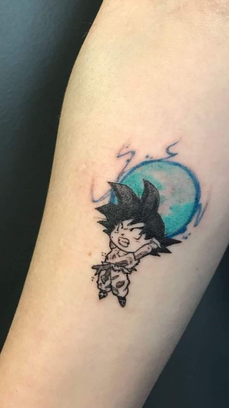 Cartoon Small Tattoo, Dragonball Tattoo Ideas, Dbz Tattoo Ideas, Tatuaje Dragon Ball, Dragonball Z Tattoo, Dragonball Tattoo, Dragon Ball Z Tattoo, Goku Tattoo, Dbz Tattoo