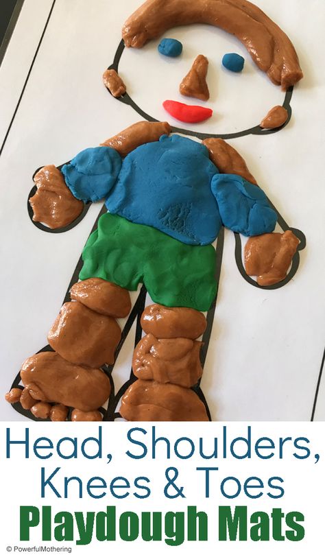 A simple way to help children understand and learn body parts in a fun and hands on way! #playdough #freeprintable #humanbody #sensory My Body Kindergarten Activities, My Body For Preschool, Body Part Activity Preschool, My Body Activities For Kids, My Body Parts Activities, Body Parts Activity For Kindergarten, Parts Of Body For Kids, Parts Of The Body For Kids, Rainbow Playdough