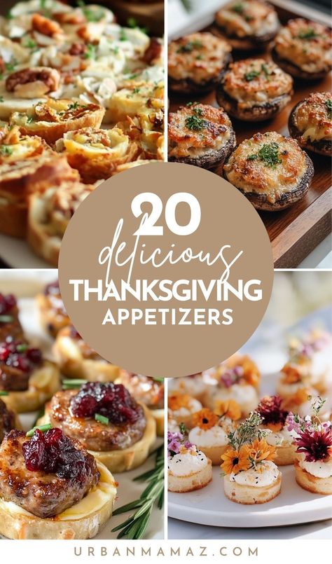 Looking for delicious Thanksgiving appetizers? Check out these 20 mouthwatering Thanksgiving appetizer ideas to make this year. Harvest Appetizer Ideas, Thanksgiving Appy Ideas, Thanksgiving Style Appetizers, Thanksgiving Small Plates, Things To Take To Thanksgiving Dinner, Thanksgiving Wow Recipes, Thanks Giving Appetizers For Party, How To Celebrate Thanksgiving, Apps For Thanksgiving Dinner