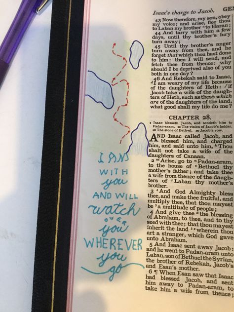 Genesis Bible Journaling, Bible Journaling Genesis, Genesis 28, Inspire Bible, Journal Notes, Bible Doodling, Bible Journal Notes, Bible Ideas, Inspire Bible Journaling