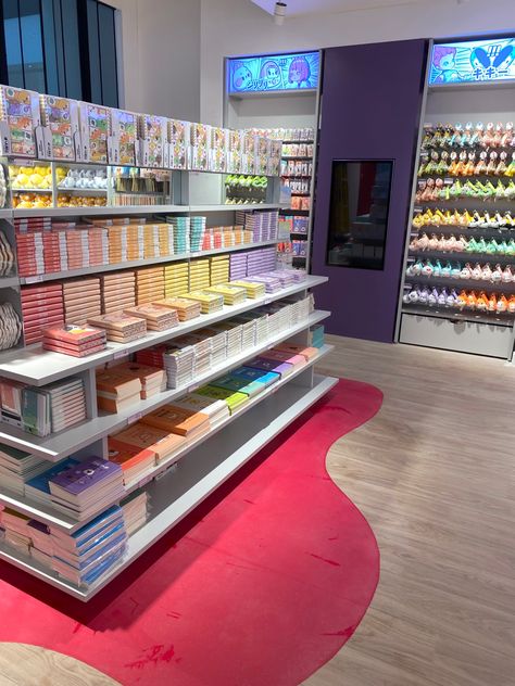 Tiny-K notebook display at KENJI Store , Merry Hill Centre (Dudley) #kenjistore Stationary Store Design, Retail Store Design Layout, Notebook Display, Stationery Display, Boutique Showroom, Retail Store Layout, Stationery Store Design, Retail Design Display, Dream Life House