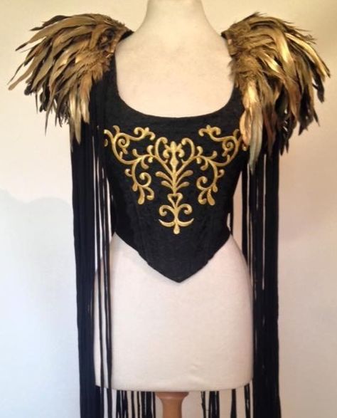 Gothic Lingerie, Burning Man Outfits, Festival Costumes, Gold Feathers, فستان سهرة, Fantasy Fashion, Hippie Chic, Festival Outfit, Costume Design