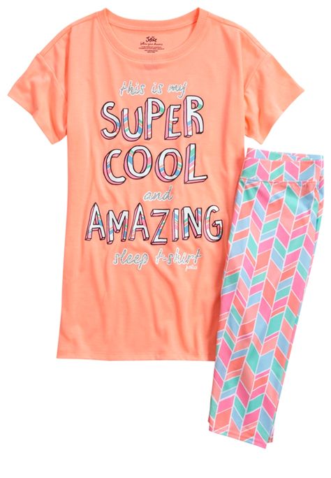 Super Cool Cropped Legging Pajama Set (original price, $26.90) available at #Justice Justice Pajamas, Pajamas For Teens, Justice Clothing, Junior Fashion, Girls Sleepwear, Cute Pajamas, Satin Pyjama Set, Tween Outfits, Clothing Websites