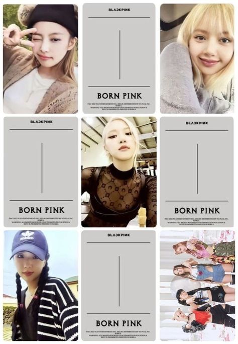 Pink Era, Kpop Stickers, Mail Stickers, Blackpink Born Pink, Chibi Sketch, Lomo Card, Photo Card Template, Baby Pink Aesthetic, Big Group