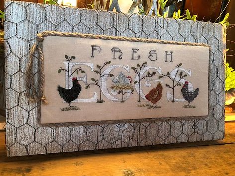 Deb Eshelman (@countrycabin.farms) • Instagram photos and videos Cricket Collection, Chicken Cross Stitch, Just Cross Stitch, Needlework Crafts, Framed Cross Stitch, Cross Stitch Love, Cross Stitch Finishing, Needlepoint Stitches, Cross Stitch Needles