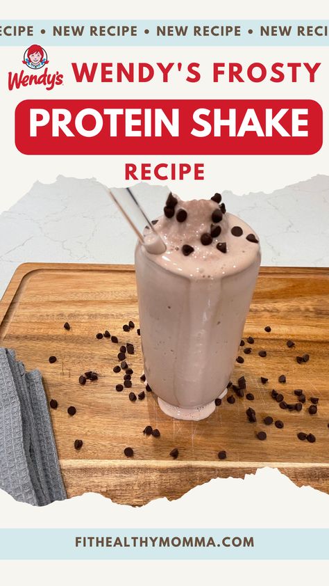 Wendy's Frosty Protein Shake Recipe Protein Wendys Frosty, Wendy's Frosty Protein Shake, Healthy Wendy’s Frosty, Chocolate Frosty Protein Shake, How To Make Protein Shakes Taste Better, Blended Protein Shakes, Premade Protein Shake Recipes, Premire Protien Shake Recipes Vanilla, Pure Protein Recipes Shakes