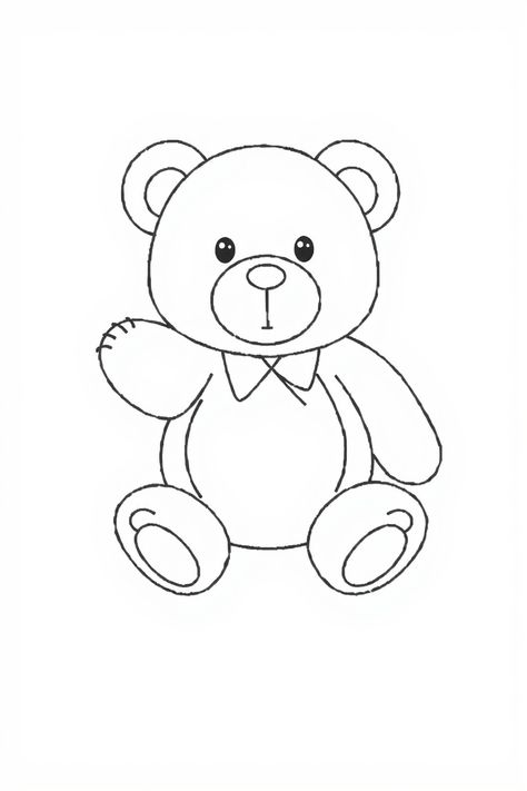 Check Out This Teddy Bear Line Drawing & 12+ Other Teddy Bear Drawing Ideas! #drawinginspiration #drawingideas Simple Teddy Bear Drawing, Easy Teddy Bear Drawing, Bear Line Drawing, Teddy Bear Doodle, Teddy Bear Outline, Teddy Drawing, Teddy Bear Sketch, Sea Turtle Drawing, Teddy Bear Drawing