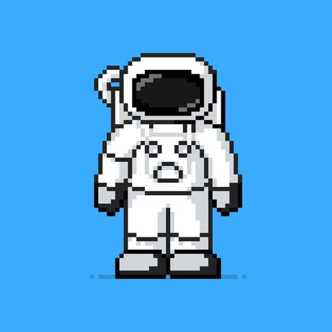 Astronaut in pixel art style Astronaut Pixel Art, Pixels Art, The Astronaut, Pixel Art Grid, Phone Inspo, Block Art, Universe Art, Space Theme, 8 Bit