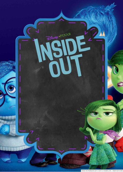 FREE Inside Out Birthday Invitation Templates Check more at https://www.fridf.com/free-inside-out-birthday-invitation-templates/ Inside Out Presentation, Inside Out Pubmat Theme, Inside Out Poster Graphic Design, Inside Out 2 Poster, Inside Out 2 Invitation, Inside Out Birthday, Birthday Invitations, Invitation Template, Inside Out