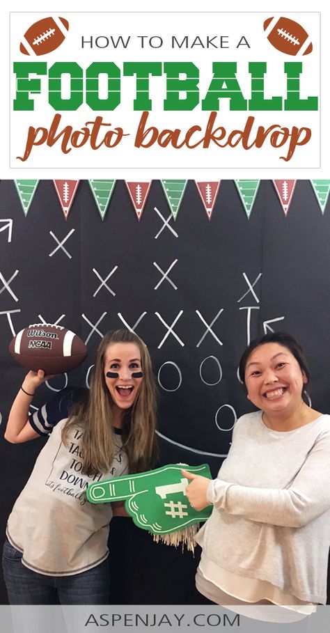 Sports Theme Backdrop Ideas, Tailgate Party Photo Booth, Football Themed Photo Booth, Football Photobooth Ideas, Sports Theme Photo Booth, Super Bowl Photo Booth, Football Party Backdrop Ideas, Football Party Photo Backdrop, Diy Football Backdrop