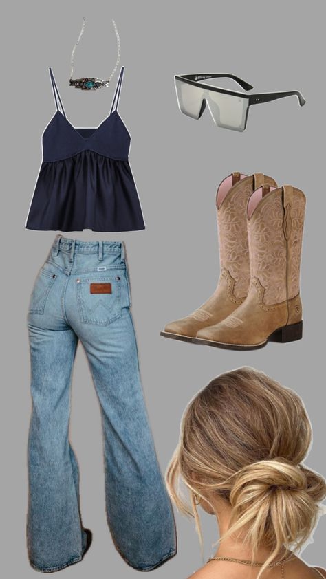 Country Style for the Summer time heat. Simple Country Outfits, Cute Country Outfits For School, Country Outfits Summer, Country Western Outfits, Country Summer Outfits, Western Wear Outfits, Cute Country Outfits, Looks Country, Cowgirl Aesthetic