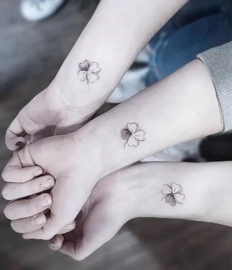 Sister Wife Tattoos, Small Dainty Sister Tattoos, 3sister Tattoos, 3 Sisters Tattoo Ideas Sibling, Irish Sibling Tattoos, Sister Tattoos For 3 Meaningful Small, 3 Sister Tattoos Matching, Sister Cousin Tattoos, Small Sister Tattoos For 3 Matching