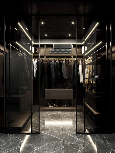 Bilik Idaman, Black Interior Design, Luxury Closets Design, Desain Furnitur Modern, Marble Flooring, تصميم للمنزل العصري, غرفة ملابس, Dream House Rooms, Dark Interiors