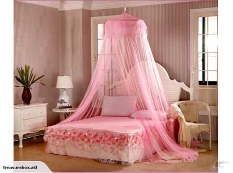 PINK Princess Bed Canopy - SMILE GUARANTEED !! Princess Bed Canopy, Mosquito Net Bed, Princess Canopy Bed, Princess Canopy, Bed Net, Cama Queen Size, Lace Curtain, Lace Bedding, Princess Bed