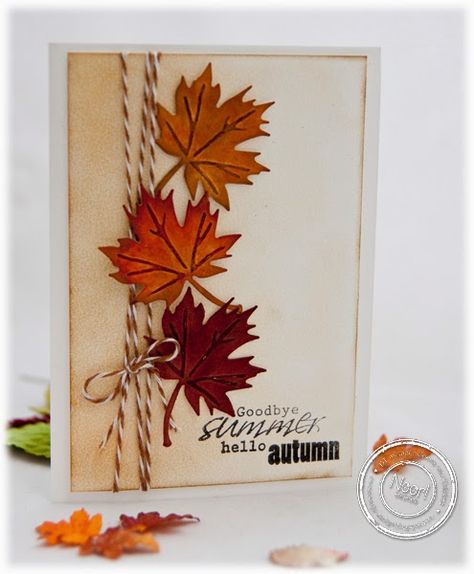 Autumn Birthday Cards Handmade, Fall Leaf Cards, Autumn Card Ideas, Cards With Leaves, Autumn Birthday Cards, Greeting Cards Handmade Creative Design, Fall Cards Handmade, Thanksgiving Cards Handmade, Fall Greeting Cards