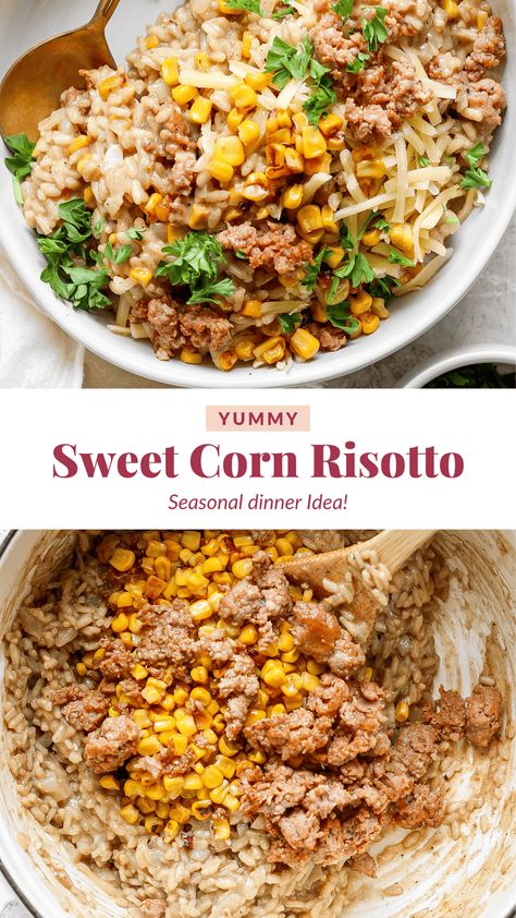 Sweet Corn Risotto - Fit Foodie Finds Sweet Corn Risotto, Corn Risotto, Risotto Dishes, Overnight Oatmeal Recipes, Fit Foodie Finds, Fit Foodie, Best Side Dishes, Lunch To Go, Healthy Crockpot