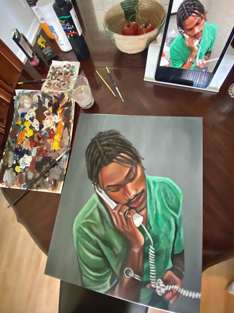 Steve Lacy Painting, Abstract Canvas Painting Ideas, Easy Things To Paint, Face Challenge, Blk Art, Bird Paintings On Canvas, Things To Paint, Canvas Painting Ideas For Beginners, Hip Hop Artwork