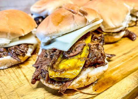 Slow Cooker Italian Elk Sliders Deer Ribs Recipe, Hickory Syrup, Beer Gravy, Fried Venison, Italian Sliders, Ready Made Pie Crust, Venison Jerky, Slow Cooker Italian, Venison Roast