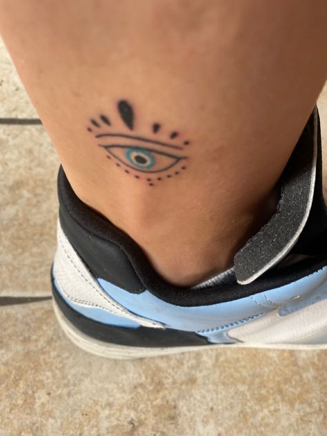 evil eye tattoo small ankle blue colour greek #evileye #tattoo #tattooideas #greektattoo Blue Evil Eye Tattoo, Evil Eye Tattoo Small, Eye Tattoo Small, Greek Tattoo, Eye Tattoos, Evil Eye Tattoo, Greek Tattoos, Tattoo Small, Eye Tattoo