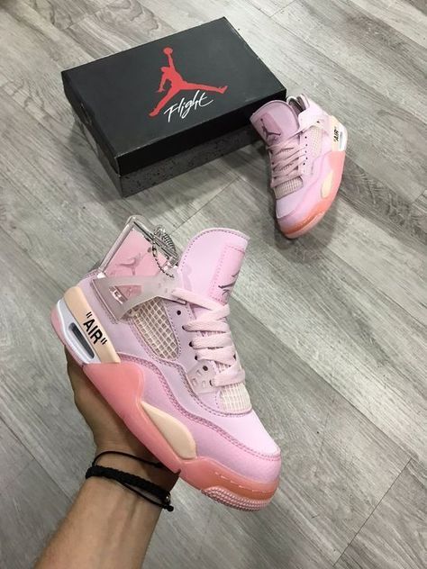 Jordan Retro 4 Mujer, Pink 4s, Nike Jordan Retro 4, Cool Shoes For Men, Fluffy Shoes, Friend Poems, Cool Shoes, Jordan Retro 4, Trendy Shoes Sneakers