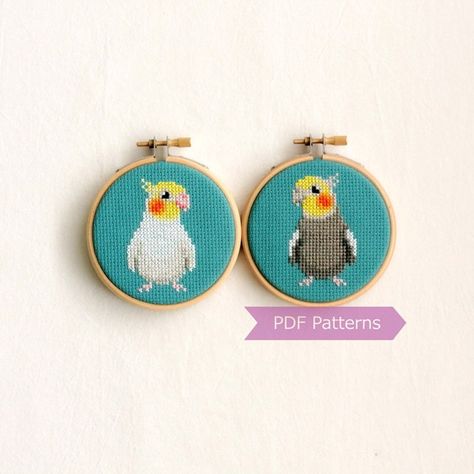 Cockatiels cross stitch pattern PDF bundle Couple Solo - Etsy.de Cockatiel Cross Stitch Pattern, Cockatiel Cross Stitch, Cockatiel Embroidery, Crochet Shoes Pattern, Cross Stitch Bird, Mini Cross Stitch, Thread Colors, Dmc Thread, Color Photo