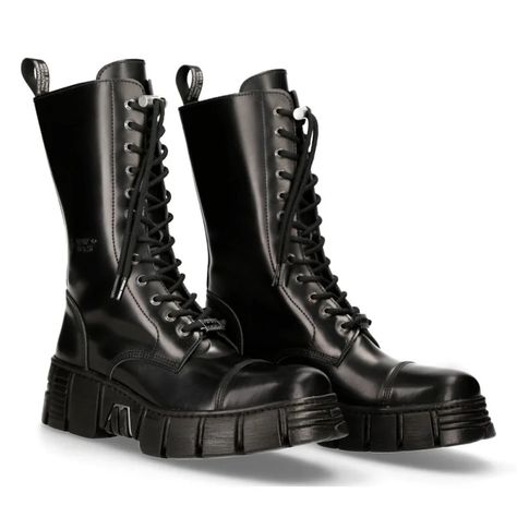 New Rock Boots, Rock Boots, Leather Wall, Black Combat Boots, Boots Uk, New Rock, Military Boots, Unisex Shoes, Mens Shoes Boots