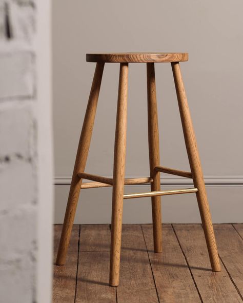 Metal Farmhouse Chairs, Wooden Stool Designs, Rustic Bar Stools, Devol Kitchens, Farmhouse Chairs, Shaker Furniture, Farmhouse Dining Chairs, Oak Chair, Seat Covers For Chairs