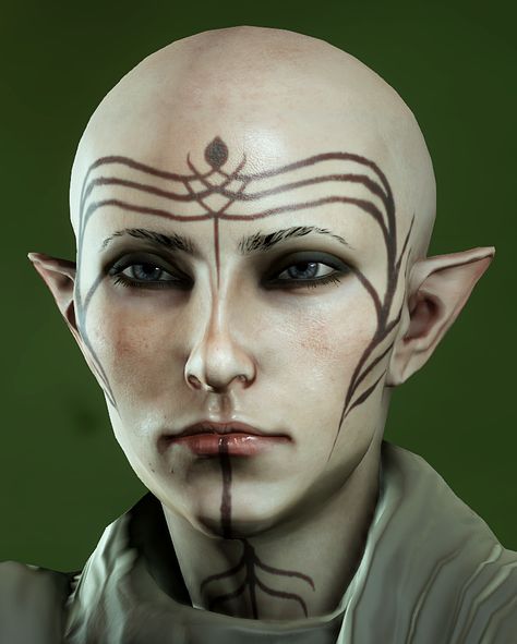 Vallaslin - Dragon Age Wiki - Wikia Elven Tattoo, Dragon Age Elf, Zevran Arainai, Elf Tattoo, Elf Face, Elf Druid, Dungeons And Dragons Art, Facial Tattoos, Dragon Age Origins