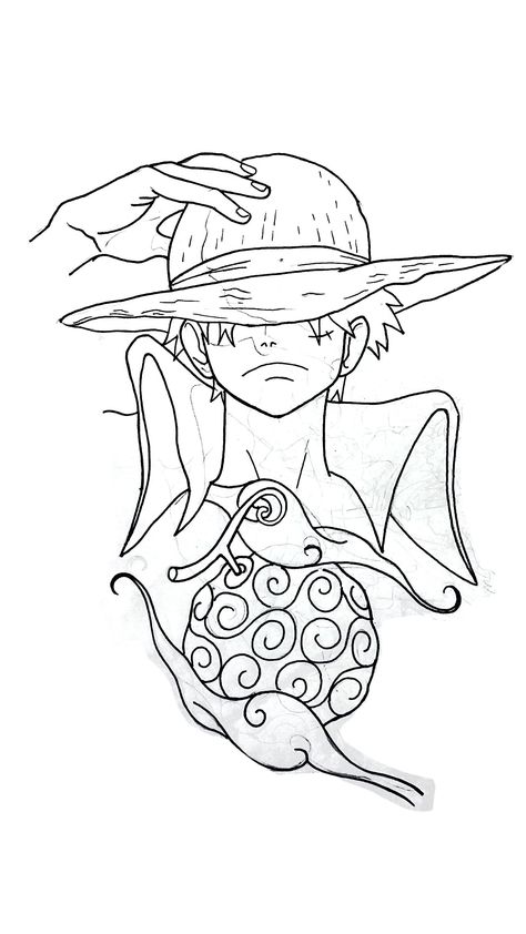 Luffy Tattoo Stencil, Anime Tattoo Outline, One Piece Flash Tattoo, Luffy Tattoo Design, Luffy Tattoo Ideas, Gotik Tattoo, Minimal Tattoo Designs, Minimal Tattoo Ideas, American Traditional Tattoo Ideas