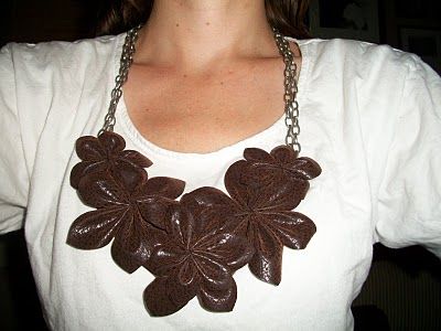 flower necklace Flower Necklace Tutorial, Cool Pose, Rocker Boots, Diy Leather Projects, Chocolate Flowers, More Is More, Leather Jewellery, To My Friend, Chocolate Leather