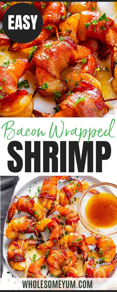 Easy Bacon Wrapped Shrimp, Bacon Wrap Shrimp Recipes, Savory Dips, Wrapped Shrimp, Fish Party, Quick Appetizer, Bacon Wrapped Shrimp, Juicy Shrimp, Random Recipes