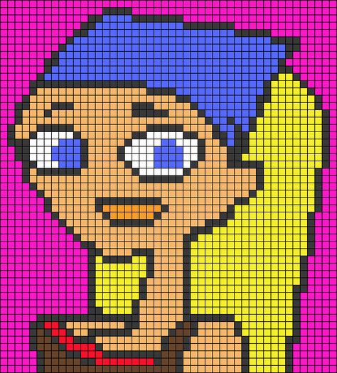 Alpha pattern #91728 | BraceletBook Total Drama Pixel Art, Minecraft Pattern, Perler Pattern, Pixel Grid, Graph Paper Drawings, Perler Crafts, Pixel Art Grid, Kawaii Core, Melty Beads