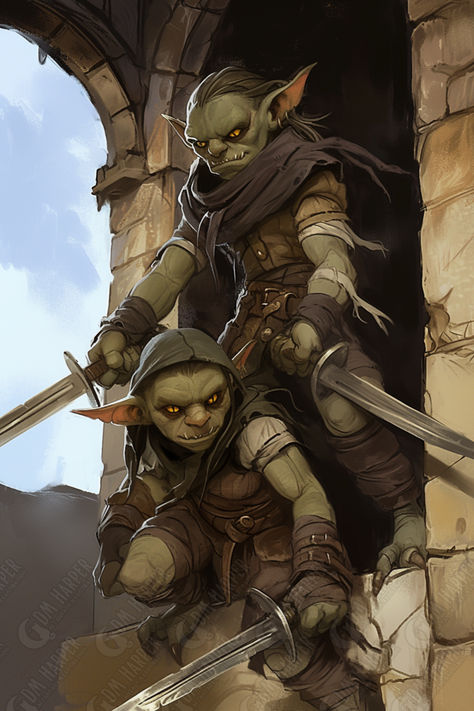 Beedo & Vark, Goblins (Storm King's Thunder) Half Goblin Half Human, Feral Goblin, Goblin Warlock, Warhammer Goblin, Goblin Wizard, Gremlins Art, Shadow Monster, Goblin Art, D D Character Ideas