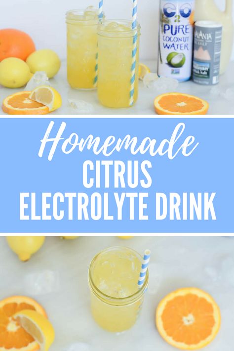 Homemade Citrus Electrolyte Drink | CaliGirlCooking.com Electrolyte Drink Recipe, Homemade Electrolyte Drink, Body Cleansing, Electrolyte Drink, Brown Spots Removal, Mood Food, 140 Pounds, Balanced Life, Sports Drink