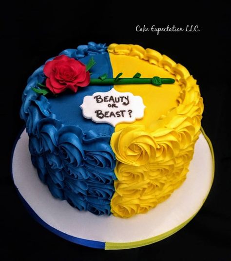 Beauty Or Beast Gender Reveal, Gender Reveal Ideas For Party, Disney Gender Reveal, Baby Reveal Cakes, Beauty And Beast Birthday, Beauty And The Beast Theme, Gender Reveal Party Theme, Gender Reveal Themes, Gender Reveal Ideas