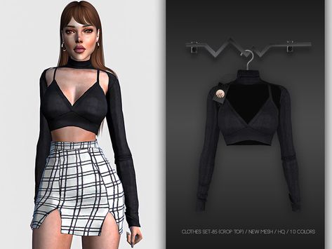 busra-tr's Clothes SET-85 (CROP TOP) BD325 Sims Eyeliner, Sims 4 Body Mods, Sims 4 Gameplay, Sims 4 Dresses, Sims4 Clothes, Sims 4 Collections, Sims 4 Mods Clothes, Sims4 Cc, Sims 4 Cas