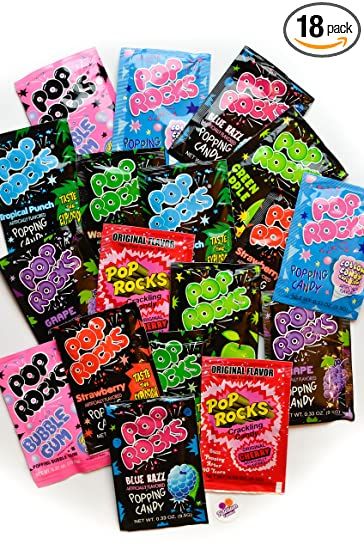 Amazon.com : Pop Rocks Candy Ultimate 9 Flavor Assortment Bulk - Strawberry, Cherry, Tropical Punch, Watermelon, Blue Raspberry, Bubble Gum, Cotton Candy, Grape, Green Apple 18 Packs Total With Licensed Sticker : Grocery & Gourmet Food Pop Rocks Candy, Old School Candy, Apple Pop, Nostalgic Candy, Science Party, Candy Pop, Retro Candy, Diy Workbench, Tropical Punch