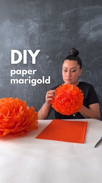 Paper Marigolds, Classroom Christmas Crafts, Door Decorations Classroom Christmas, Dia De Los Muertos Decorations Ideas, Mounting Putty, Tissue Paper Flowers Diy, Tissue Paper Crafts, Tissue Flowers, Easy Paper Flowers