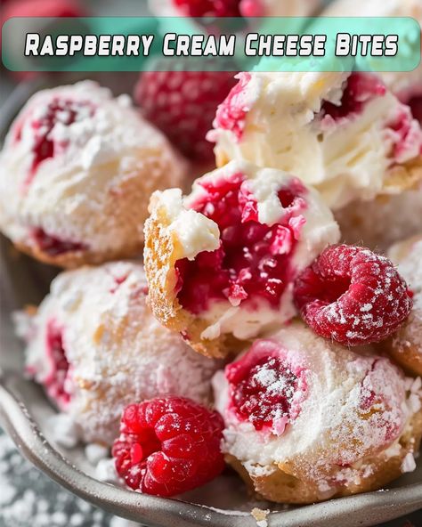 Raspberry Cream Cheese Bites – Foodyhealthylife Raspberry Cream Cheese Bites, Cream Cheese Balls, Honey Lemon Salmon, Cream Cheese Bites, Healthy Ham, Dessert Pies, Raspberry Cream Cheese, Cream Cheese Ball, Lemon Salmon