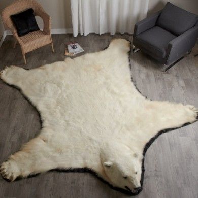 10 Foot Polar Bear Rug #EP411263 Bear Rugs, Bear Skin Rug, Cabin Rugs, Taxidermy Decor, Home Library Rooms, Log Cabin Interior, Alpona Design, Man Cave Room, Skin Rugs