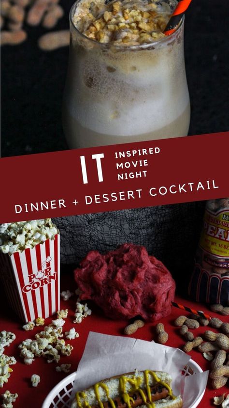 it movie night recipes | it inspired food | it inspired recipes Movie Night Recipes, Entertaining Food Dinner, Movie Inspired Recipes, Family Movie Night Snacks, Disney Themed Movie Night, Peanut Butter Whiskey, We All Float Down Here, Scary Movie Night, Movie Night Dinner